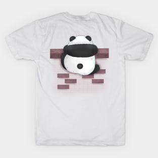 Baby Panda Climbing A Fence T-Shirt